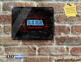 SEGA Master System Logo Embedding in Hitech Circuit Board - Metal Sign