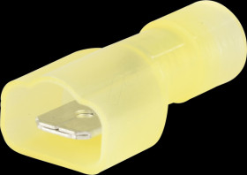 3972S Flat plug, fully insulated, width: 6.35 mm, yellow