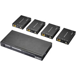 SpeaKa Professional SP-9477144 HDMI Extender via RJ45 1x4 Splitter 4K 50m Set