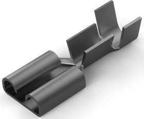 Uninsulated flat plug sleeve, 6.35 x 0.81 mm, 1.0 to 2.5 mm², AWG 17 to 14, brass, tin-plated, 1-160304-2