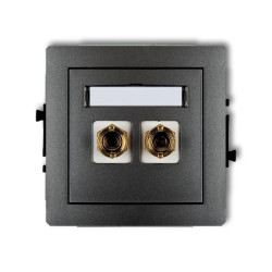 DECO Gniazdo głośnikowe pojedyncze (typu banan - czerwony i czarny, pozłacany, 4 mm2, do lutowania) grafitowy 11DGG-3