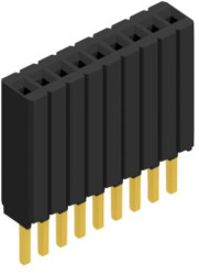Socket header, 9 pole, pitch 1.27 mm, straight, 10027235