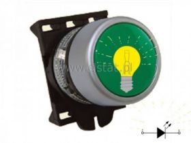 Przycisk z ukrytym czołem chromowany zielony PPRL2