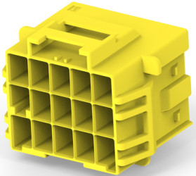 Connector, 15 pole, pitch 6 mm, straight, yellow, 4-1971875-7