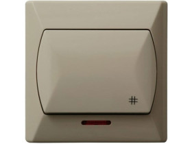 AKCENT Wyłącznik krzyżowy podświetlany beżowy ŁP-4AS/01 OSPEL
