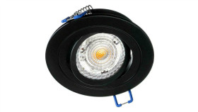 Oprawa Opal Okrągła Ruchoma Czarna Piaskowana + Wewnętrzny Ring Czarny