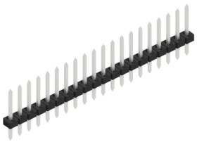 Pin header, 20 pole, pitch 2 mm, straight, black, 10062194