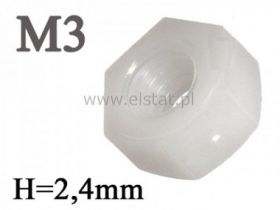 Nakrętka M3x2,4mm plastik BN81 DIN555