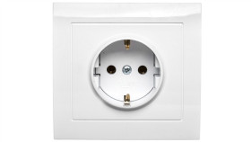 Kier Gniazdo Pojedyncze Z/U Schuko Białe Gp-1Ws/00
