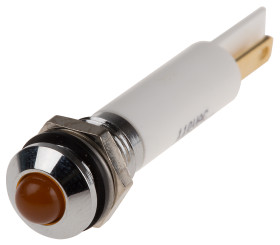 Lampka kontrolna do montażu panelowego 110V ac Pomarańczowy 8mm LED Chrom RS PRO