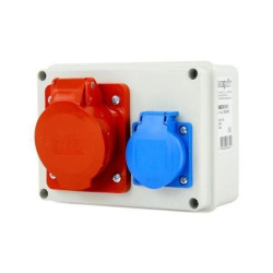 Rozdzielnica siłowa n/t 1x16A 5P + 1x230V IP44 118x158x74 NBOX15.1