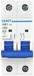 Chint 179656 NB1-63 2P C10 6kA DB Wyłącznik automatyczny 2 styki 10 A 240 V, 415 V