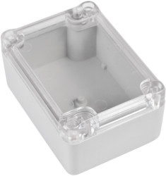 ABS enclosure, (L x W x H) 88.2 x 64.3 x 41.65 mm, transparent/light gray, IP65, 4U63090604437