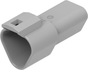 Plug, equipped, 3 pole, straight, 2 rows, gray, DT04-3P-C015
