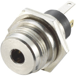 TruComponents 202608 3.5 mm audio jack Socket, Vertical,Pins:3 Stereo Silver