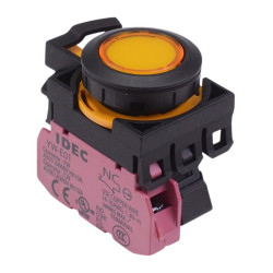 CW1L-M1E01Q3Y Yellow 12V illuminated Momentary Push Button Switch 1NC IP65 IDEC