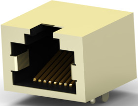 Socket, RJ45, 8 pole, 8P8C, Cat 3, solder connection, through hole, 1734795-1