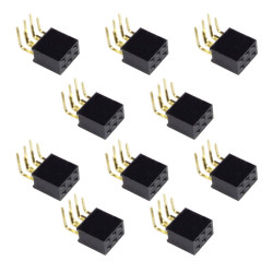 PBD06R-Listwa stykowa 2.54mm kątowa 2x5, czarna - 10 szt.