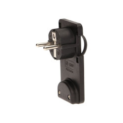 Wtyczka sieciowa UNI-SCHUKO kątowa z.u. płaska czarna / ORNO OR-AE-1311/B