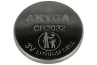 BATT-CR2032-akyga Bateria litowa, pastylkowa wymiary: 20 x 3.2 mm - 3V, 210mAh