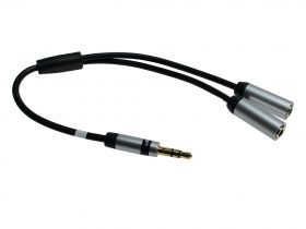 Przejście rozdzielacz Jack wtyk 3,5mm st - 2x jack gniazdo 3,5mm st
