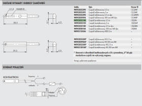 CR22M W0952022180 Czujnik położenia tłoka z przewodem 2,5m, METALWORK
