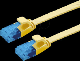 21992032 Patch cable Cat. 6a, UTP, extra-flat, yellow, 2 m