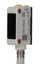 Czujniki fotoelektryczne TOF (czas lotu) w obudowie prostokątnej RS PRO PNP NONC zakres 0,6 m Laser podczerwony