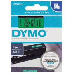 Taśma do drukarek D1 9mm x 7m czarny/zielony S0720740