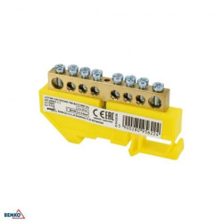 Listwa zaciskowa na szynę 8x12 8-torowa żółta