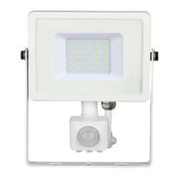 Naświetlacz, projektor LED SMD 30W 2400lm 3000K IP65 biały z czujnikiem ruchu, barwa WW biała ciepła V-TAC SAMSUNG VT-30-S-W 5 L