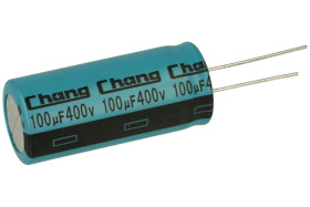 Kondensator; elektrolityczny; 100uF; 400V; LE; LE2G101MM400A00CE0; fi 18x40mm; 7,5mm; przewlekany (THT); luzem; Changzhou Huawei