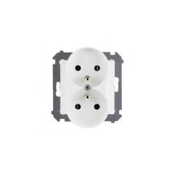 Gniazdo podwójne z uziemieniem do ramek Nature białe DGZ2MZN.01/11 Kontakt Simon54