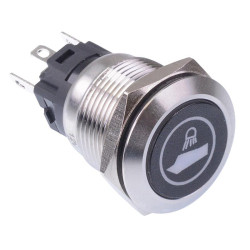 Boat Deck Light' Blue LED Momentary 19mm Vandal Push Button Switch SPDT 12V