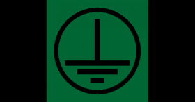 Earth label 25 x 25mm white on green (100 pack)