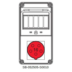 Rozdzielnica 5x16A INA=16A IP54 SB-052505-S0010-54