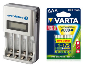 ładowarka everActive NC-450 + 4 x Varta Ready2use R03 AAA Ni-MH 800mAh