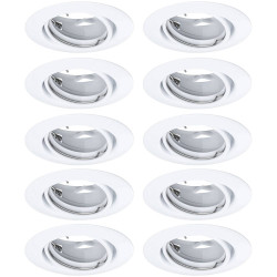 Paulmann 93400 10-Piece LED Recessed Light Set GU10 White Base