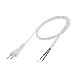 Kabel Zasilający S-13 2m Biały Sieciowy 230V 2x0,75mm z wtykiem