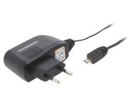 AMA5EU1-050100Y Zasilacz impulsowy, sieciowy,wtykowy, 5VDC, 1A, 5W, Wyj: USB micro