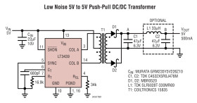 Slew Rate Controlled Ultralow Noise 1A Isolated DC/DC Transformer Driver