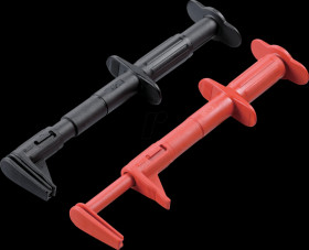 L4936 Busbar test clips, red/black, 4 mm