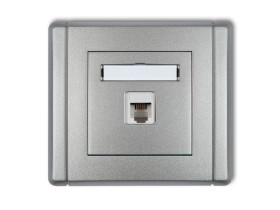 FLEXI Gniazdo telefoniczne 1xRJ11 4-stykowe beznarzędziowe srebrny metalik 7FGT-1 KARLIK