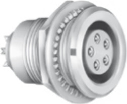 Panel socket, 5 pole, crimp connection, push pull, straight, EGG.2B.305.CYM