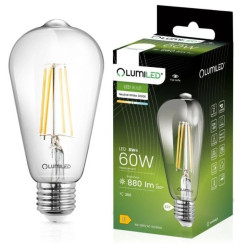Żarówka LED E27 ST64 8W = 60W 880lm 4000K Neutralna 360 Filament LUMILED