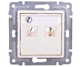 VENA Gniazdo telefoniczne podwójne 2xRJ11 krem 510364