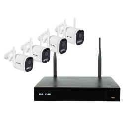 Rejestrator CCTV 4-kanał.+ 4 kam. (zestaw monitoringu WIFi + dysk HDD) 5MPix BLOW BL-W5BP4/WiFi/1TB / 78-844