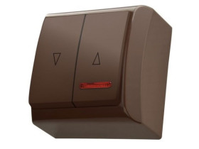 BIS Wyłącznik żaluzjowy z podświetleniem pomarańczowym brązowy ŁN-7BS/24 OSPEL