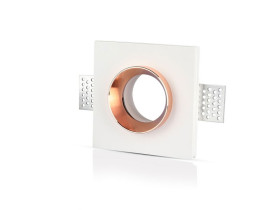 VT-866 Oczko halogenowe trzonek: GU10 gips matowy złoty róż kwadratowa 3150 V-TAC