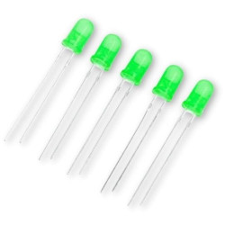 LED 5mm green - 5 pcs set